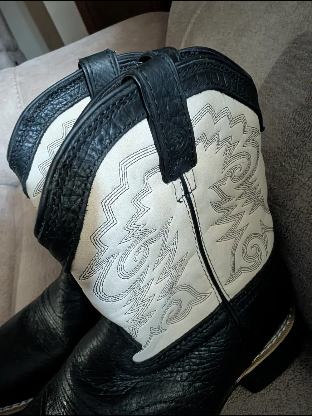 Durango Black and Cream Kids Western Boots